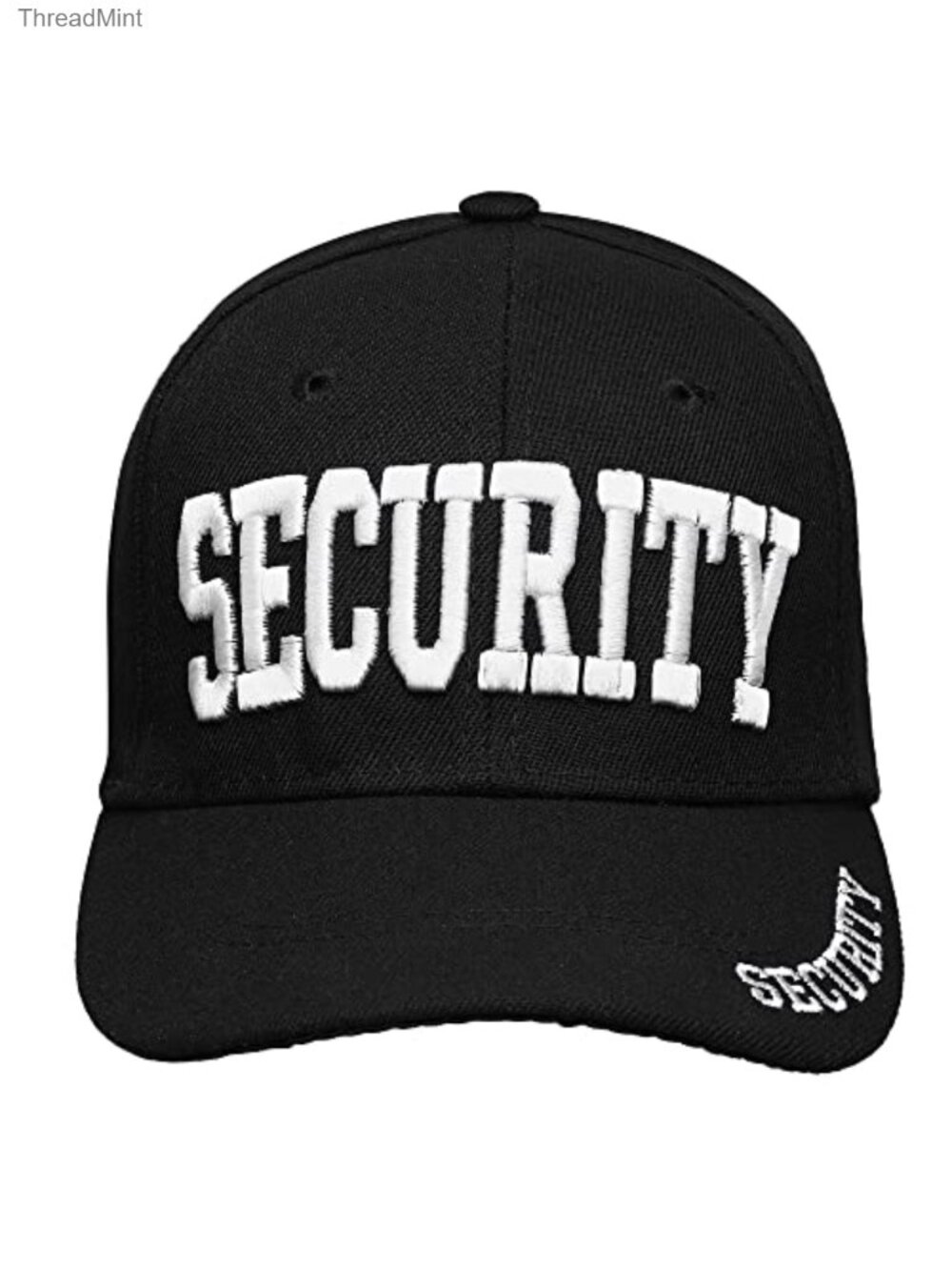 Security Baseball Cap Adjustable Embroidered Front Bill Back